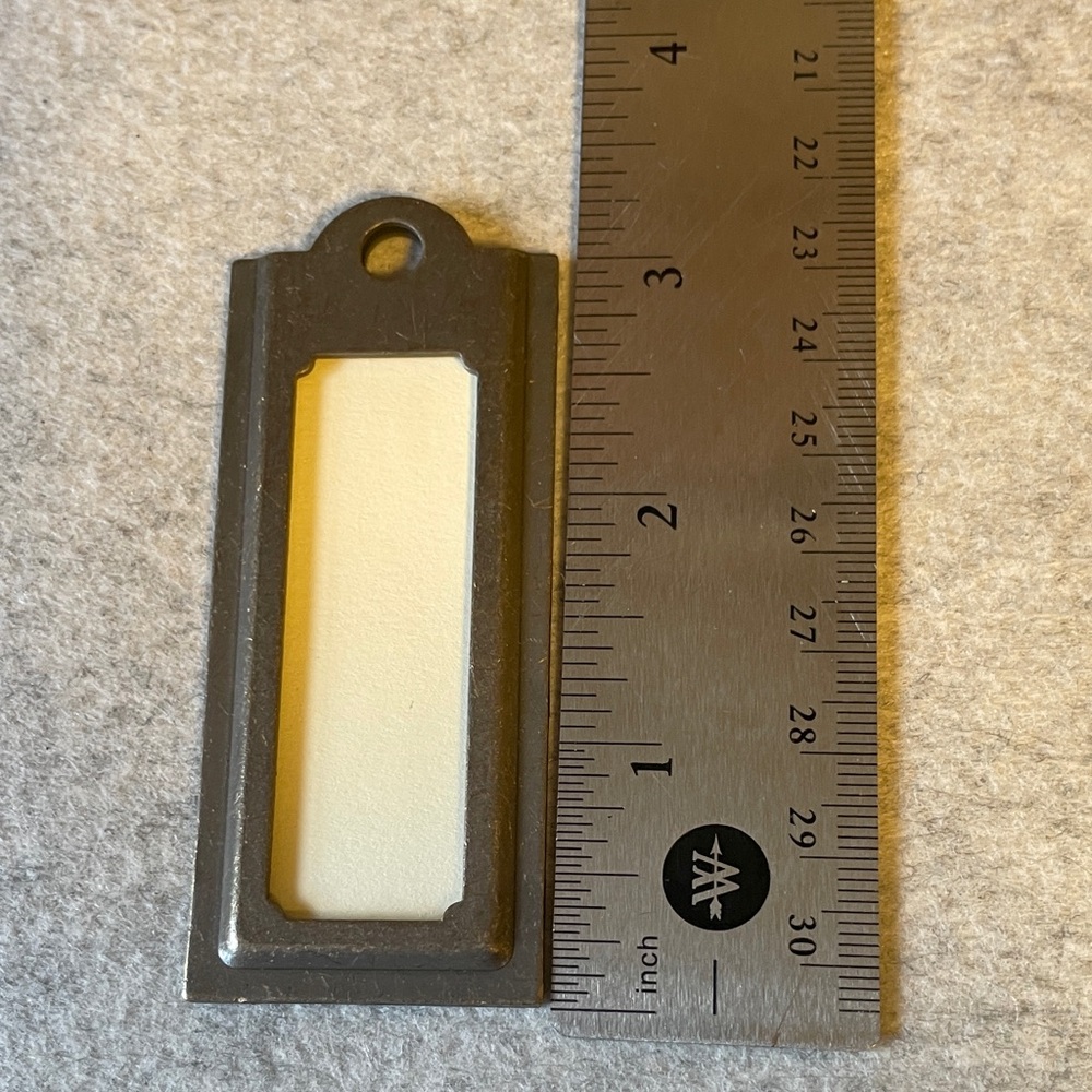 Bundle of 23 Ballard Design Metal Label Holders with Cream Insert